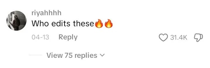 TikTok comment under a Lionsgate edit